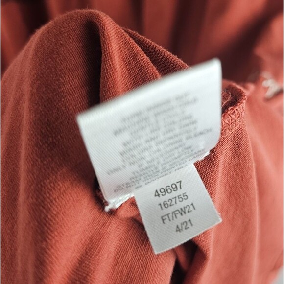 Garnet Hill Sze Small Dahlia Embroidered Knit Top Boho Orange Blouse Long Sleeve - Picture 8 of 8